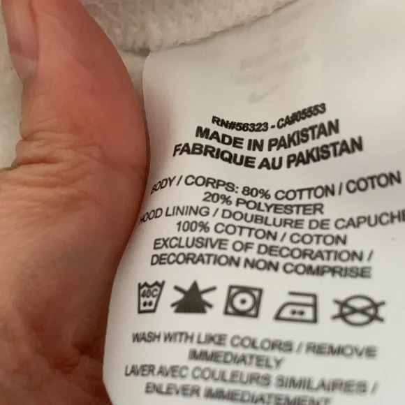 Nike White Hoodie with Black Swoosh men’s medium M Excellent - Picture 7 of 7